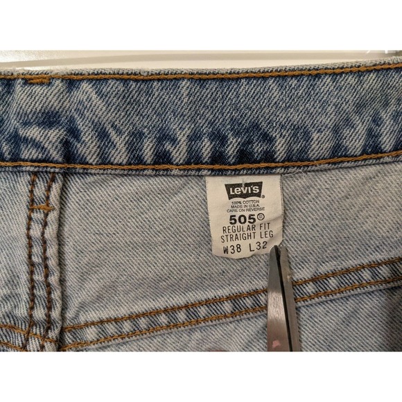 Levi's Orange Tab 505 38x32 Regular Fit Straight Leg Made In USA Denim Jeans - Picture 5 of 9